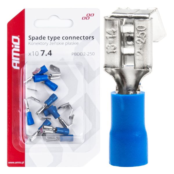Spade type connectors 7.4/6.3mm 1.5-2.5mm2 15A 10 pcs image 1
