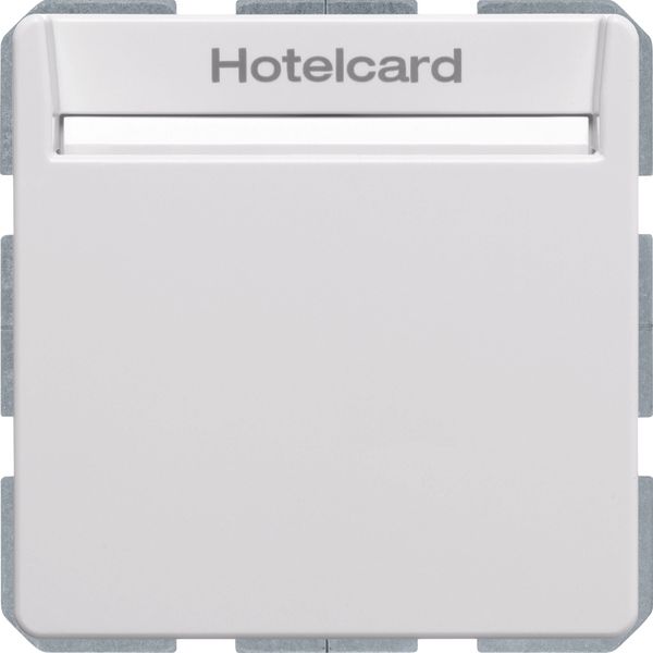 Relay switch centre plate for hotel card, Q.1/Q.3, p. white velvety image 1