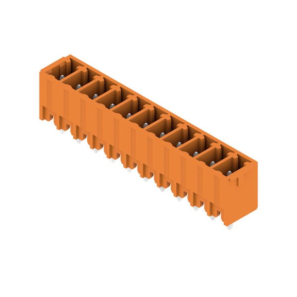 PCB plug-in connector, male header, closed side, THT solder connection, 3.81 mm, Number of poles: 11, 180°, Solder pin length (l): 3.2 mm, tinned, orange, Box image 2