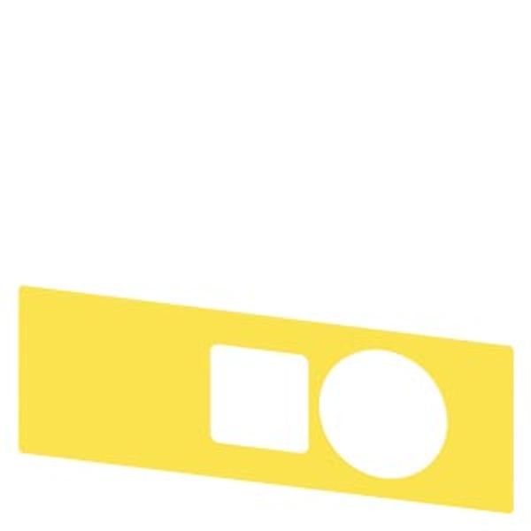 Backing plate for emergency stop mushroom pushbutton in encl., yellow image 1