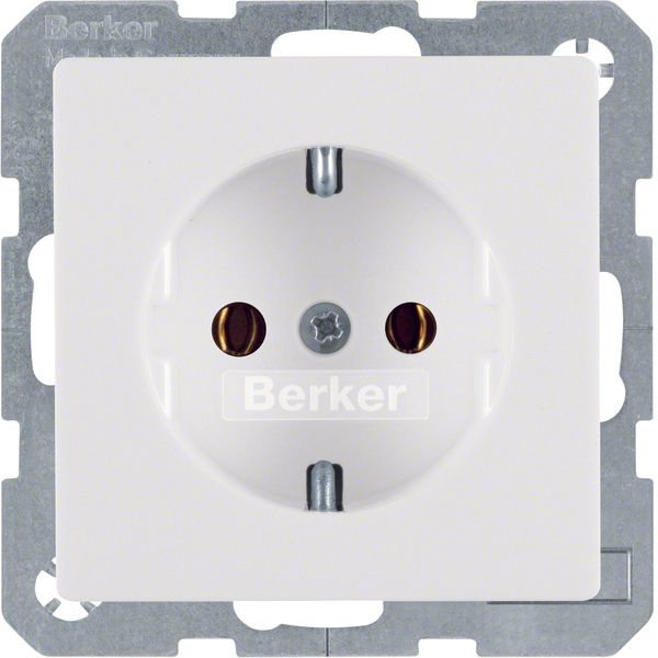 SCHUKO soc. out., screw-in lift terminals, Q.1/Q.3, p. white velvety image 1