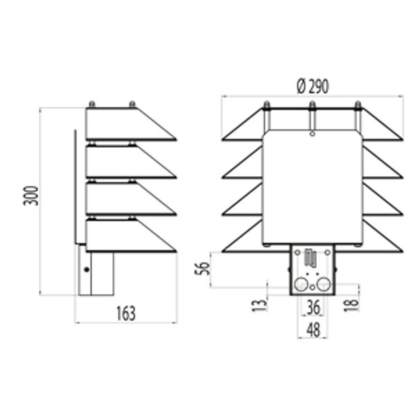 Outdoors wall luminaire AT103ALM 100W E27 BK image 2