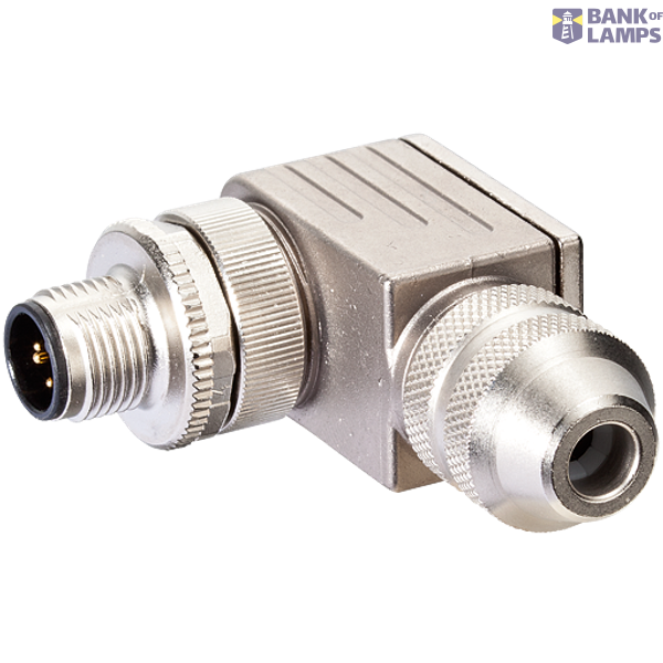 M12 male 90° A-cod. screw terminal 8-pol., max. 0.5mm², 6 - 8mm, shiel image 1