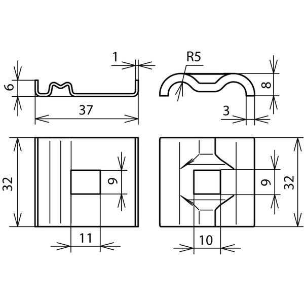 Contact plate 4-50mm² a. double cleat Rd 8-10mm with square hole 9x9mm image 2