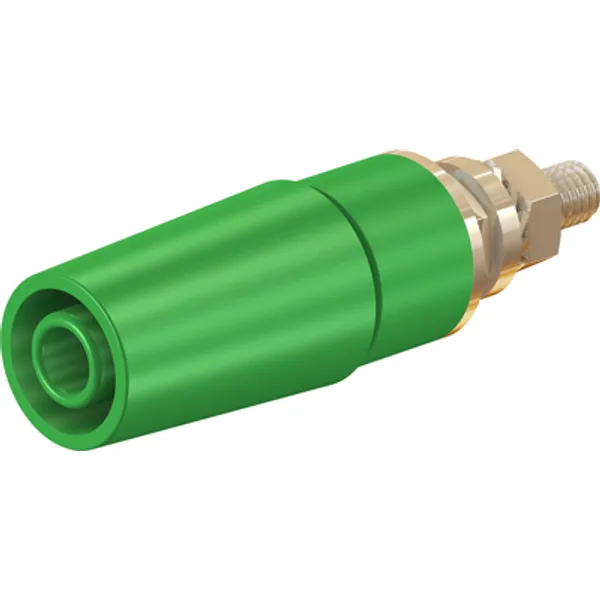 4 mm socket, screw connection, mounting Ø 8.3 mm, CAT II, green, 23.3050-25 image 1
