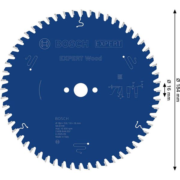 Circular saw blade Expert for Wood 184 x 16 x 2,6 mm, 56 image 2