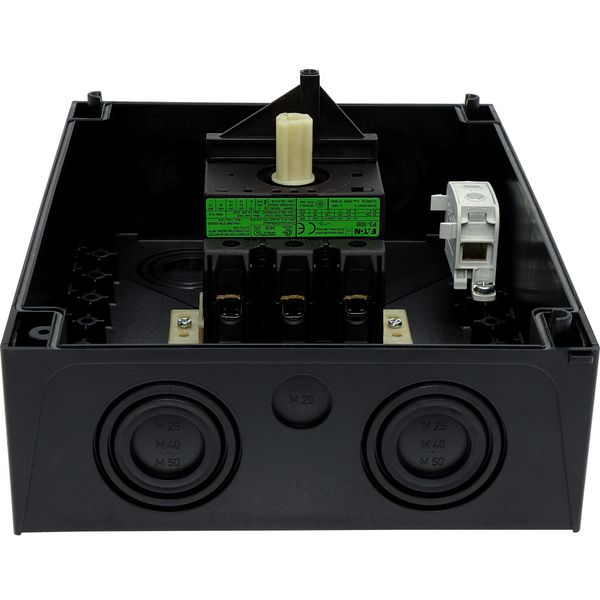 P3-100/I5/SVB-SW Main switch, P3, 100 A, surface mounting, 3 pole, STOP function, With black rotary handle and locking ring, Lockable in the 0 (Off) position image 21