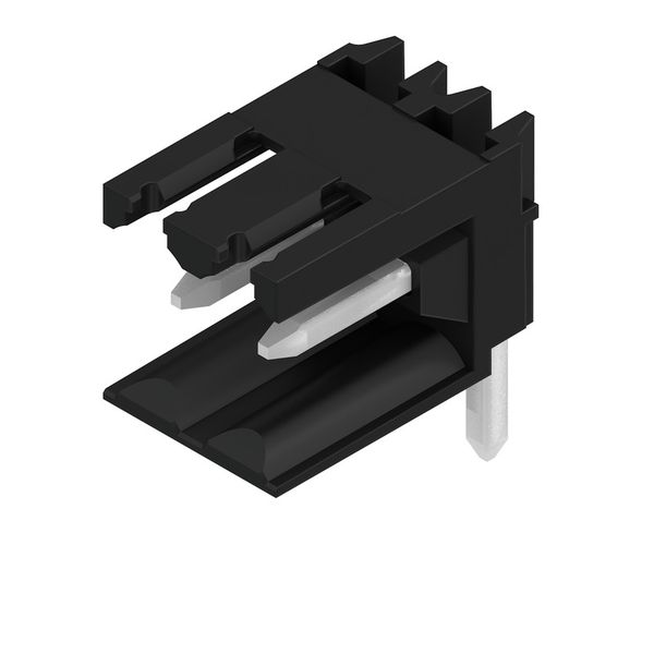 PCB plug-in connector, male header, open side, THT solder connection, 3.50 mm, Number of poles: 2, 90°, Solder pin length (l): 4.5 mm, tinned, black, Box image 4