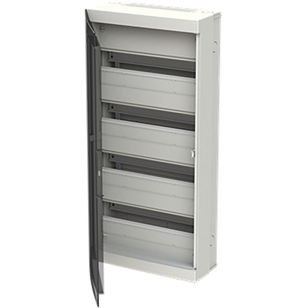 Installation cabinet, 72M, 4R, with trans.door, RAL9010 image 1