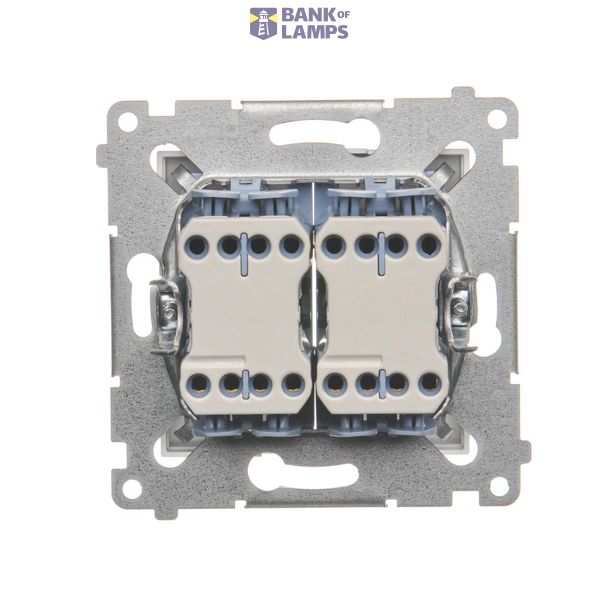 IP44 single socket outlet with frame seal - same color flap&frame, module, 16A, quick connection, champagne matt image 1