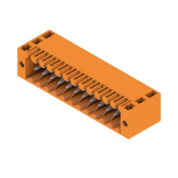 PCB plug-in connector, male header, Flange, THT solder connection, 3.50 mm, Number of poles: 24, 90°, Solder pin length (l): 3.5 mm, tinned, orange, Box image 4