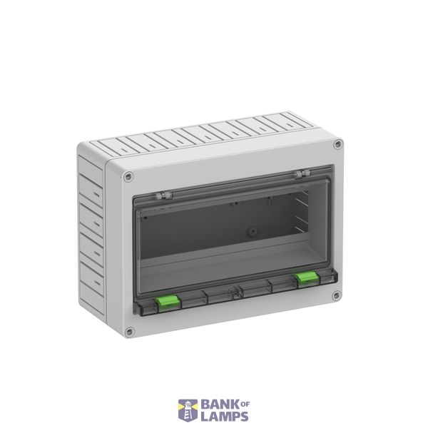 Empty enclosure, grey, Type of protection IP30, 12 Modular units, Impact strength IK07, Protection class II, Rated voltage 690V AC, Halogen free image 1