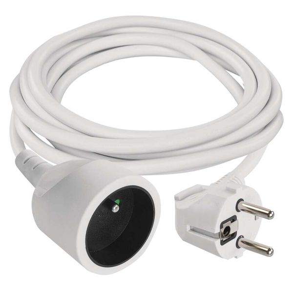 Extension Cord 2m / 1 socket / white / PVC / 1 mm2 image 1