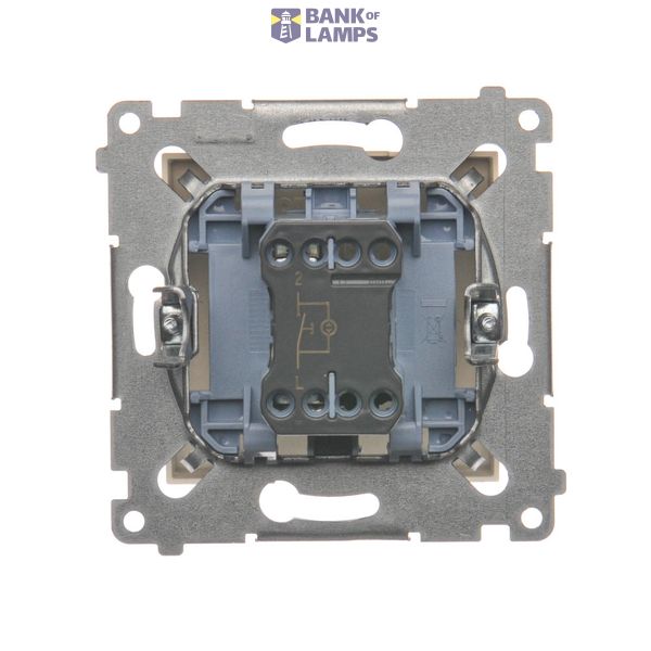 Double two-way switch with indicator light, LED not replaceable Color: blue, (module), 10AX, Screw, beige image 1