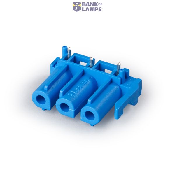 PCB coupler 3p socket horiz, N-latch, blue image 1