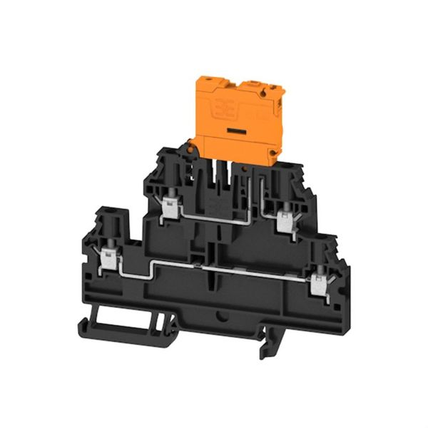 Test-disconnect terminal, Screw connection, black, 4 mm², 28 A, 500 V, Number of connections: 4, Number of levels: 2 image 1
