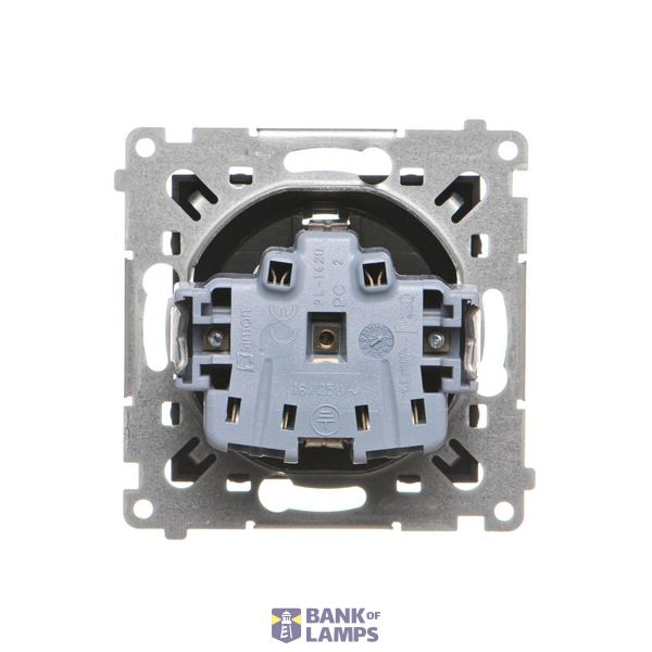 Socket outlet with earthing and shutters, black matt, 16A image 1