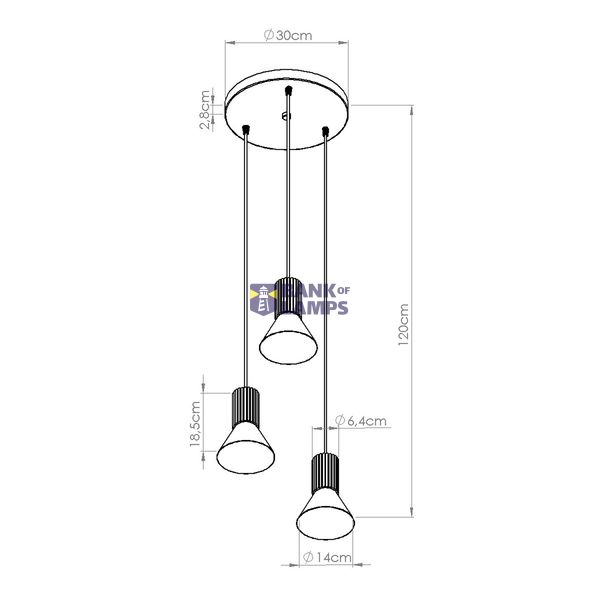 Pendant lamp ESTRIA 3P white/ultramarine image 4