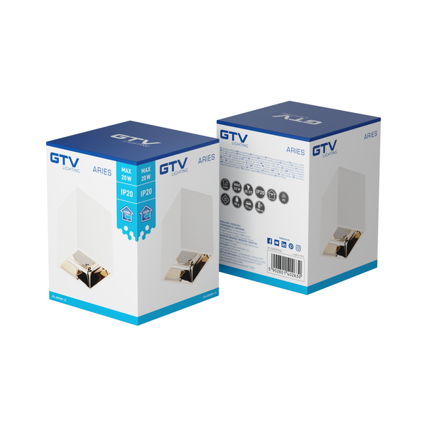 Ceiling luminaire housing ARIES, PC, 77x100mm, IP20, max. 20 W, square, white/gold image 3