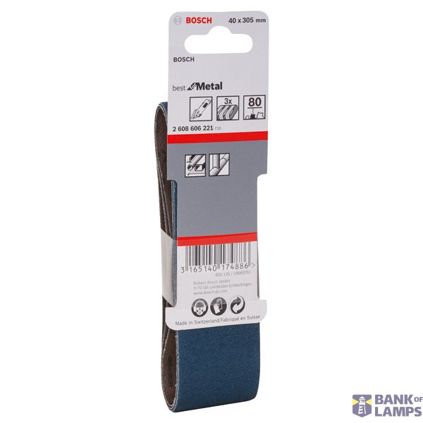 3-piece X450 sanding belt set 40 x 305 mm, 80 image 2