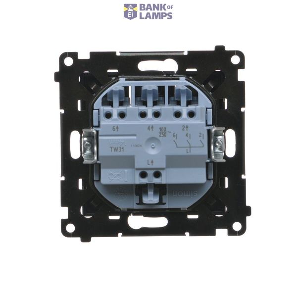 Single socket outlet without earthing, with shutters, Push In system, (module), Simon 24, IP20, 16A, black matt image 1