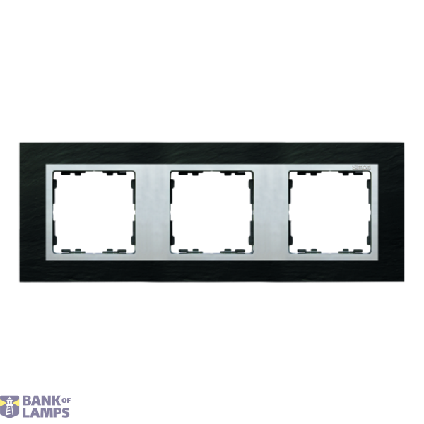 Triple frame, metal, Slate / Aluminum image 1