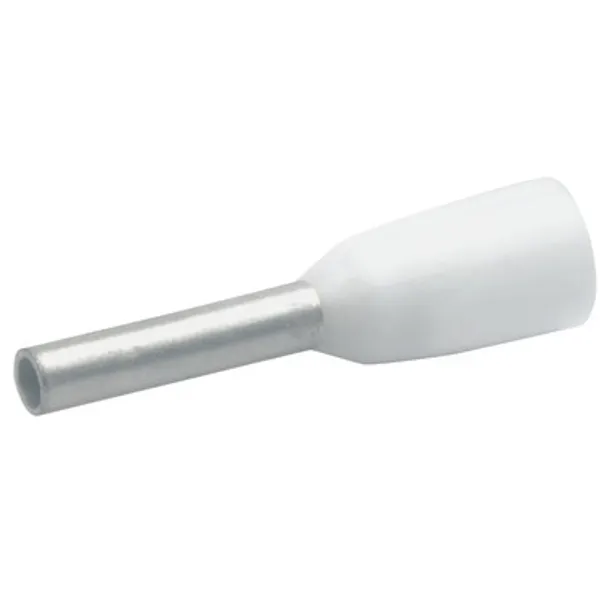 Insulated wire end ferrule, 0.5 mm², 16 mm/10 mm long, DIN 46228/4, white, 46910 image 1