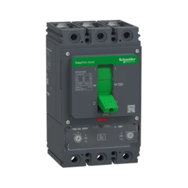 Circuit breaker EasyPact Solar MCCB 400, 3P, 50kA at 800VAC, 250A rated current, TMD thermal magnetic tripping unit image 1