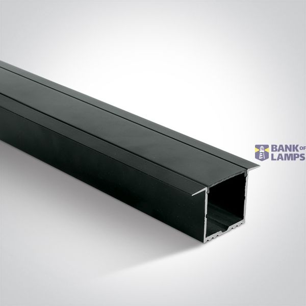 BLACK RECESSED PROFILE 2m + BLACK PC diffuser image 1