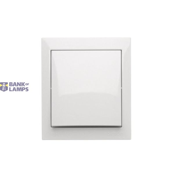 Single contact push button without pictogram IP44, 10AX, white image 1