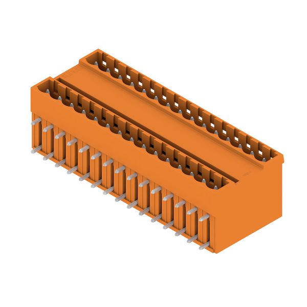 PCB plug-in connector, male header, closed side, THT solder connection, 5.00 mm, Number of poles: 30, 90°, Solder pin length (l): 3.2 mm, tinned, orange, Box image 2