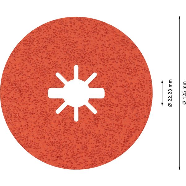 EXPERT R782 Prisma Ceramic X-LOCK Fibre Disc 125 mm, 22.23 mm, G 36 image 3