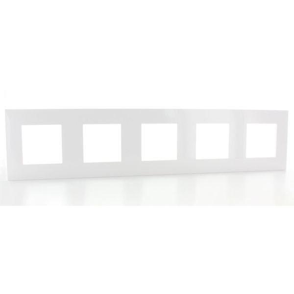 Valena cover frame 5 mechanisms screen/vert center distance 71mm white rose gold image 1