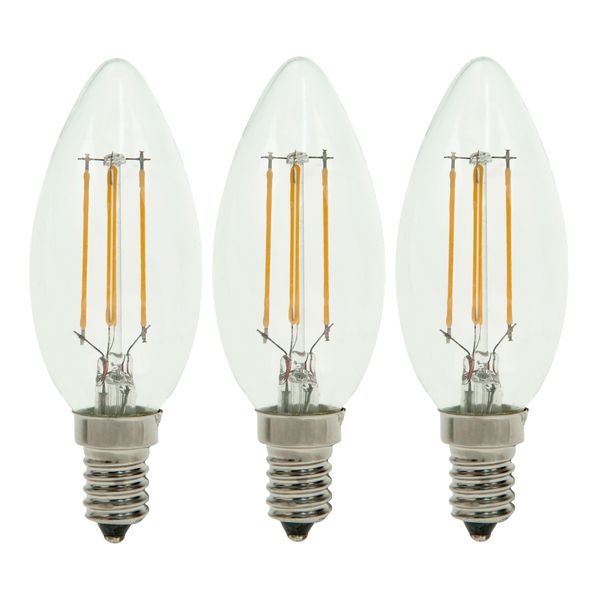 EcoPack 3pcs LED FIL C35 E14 4W 2700K CL image 2