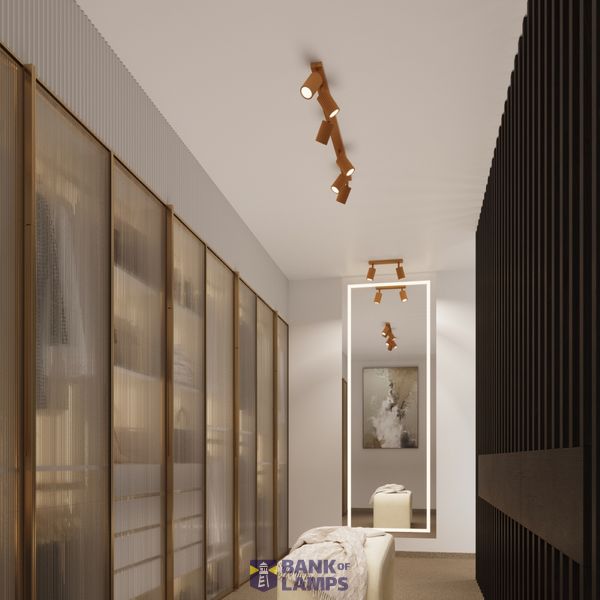 CEILING LAMP FOR DINING ROOM CARBON MOVABLE GOLDEN SPOTLIGHTS ON GU10 image 7