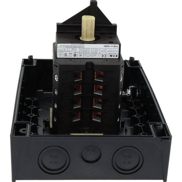 T5B-4-15682/I4/SVB Main switch, T5B, 63 A, surface mounting, 4 contact unit(s), 6 pole, 1 N/O, 1 N/C, Emergency switching off function, With red rotary handle and yellow image 50