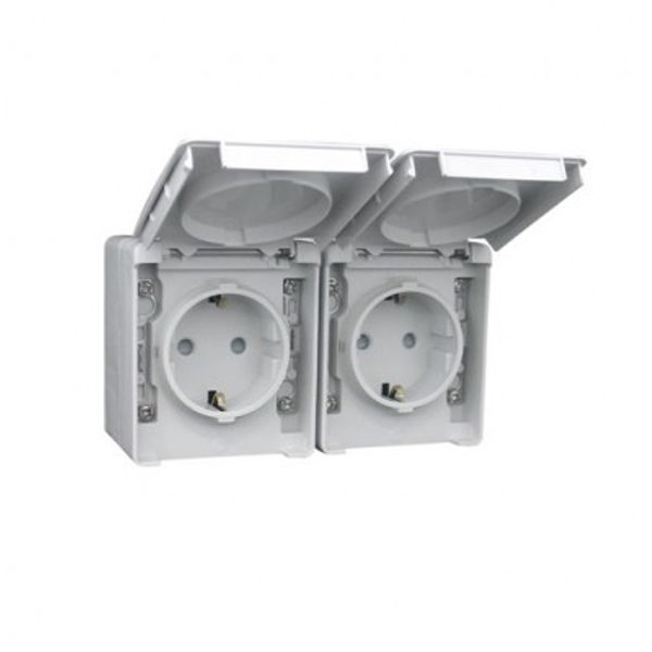 TWO SAF EARTH SOCK(SKO)DOUB HORIZ BASE WHITE image 1