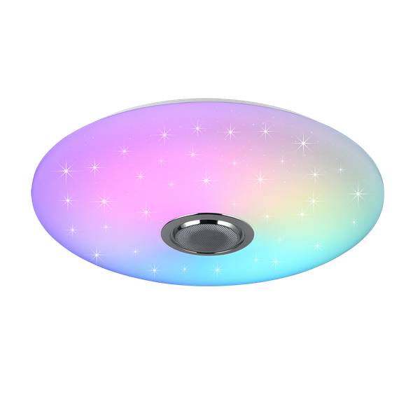 Musica LED ceiling lamp 58 cm white with bluetooth speaker starlight RGBW image 1