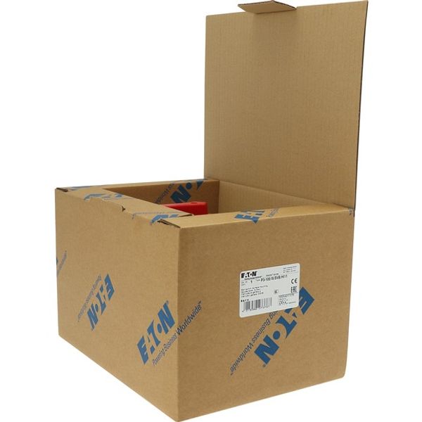 P3-100/I5/SVB/HI11 Main switch, P3, 100 A, surface mounting, 3 pole, 1 N/O, 1 N/C, Emergency switching off function, With red rotary handle and yellow locking ring, Lock image 10