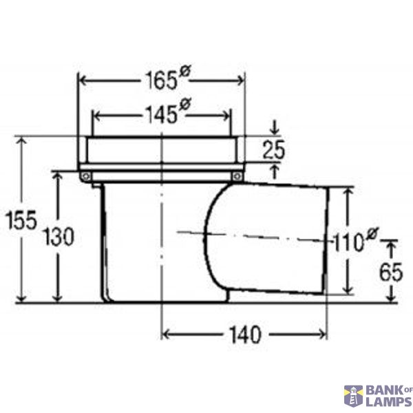 Basement drain DN100, horizontal image 1