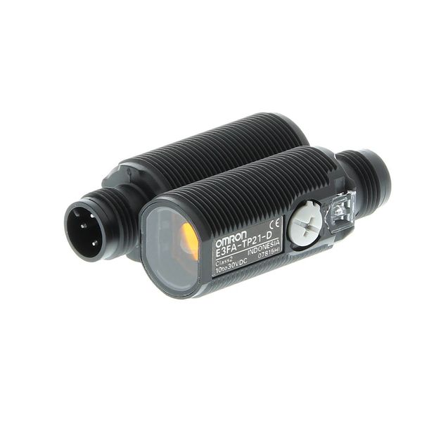 Photoelectric sensor, M18 threaded barrel, plastic, red LED, through-b E3FA2011D image 1