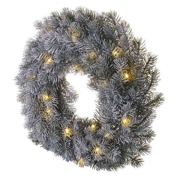 Decorations - 20 LED wreath 40 cm 2x AA, warm white, IP20, timer image 1