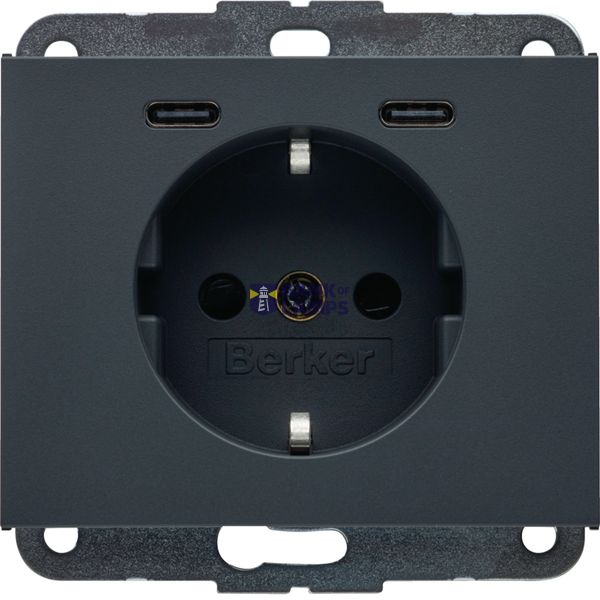 WCD RA, 2 x USB C (PD), Berker K.1 anthracite image 1