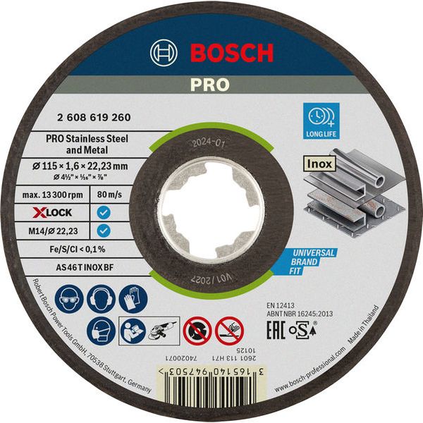 X-LOCK Expert for Inox 115x1.6x22.23 Straight Cutting image 1