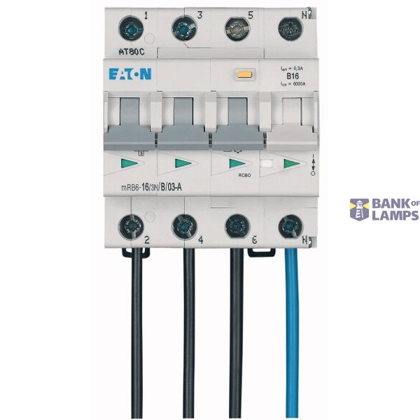 RCD/MCB combination switch 6kA 3p+N 16A B-kar 300mA FLEX aside image 1