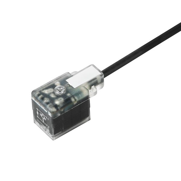 Valve cable (assembled), One end without connector - valve plug, Industrial design B (11 mm), Cable length: 10 m, PUR, black image 1