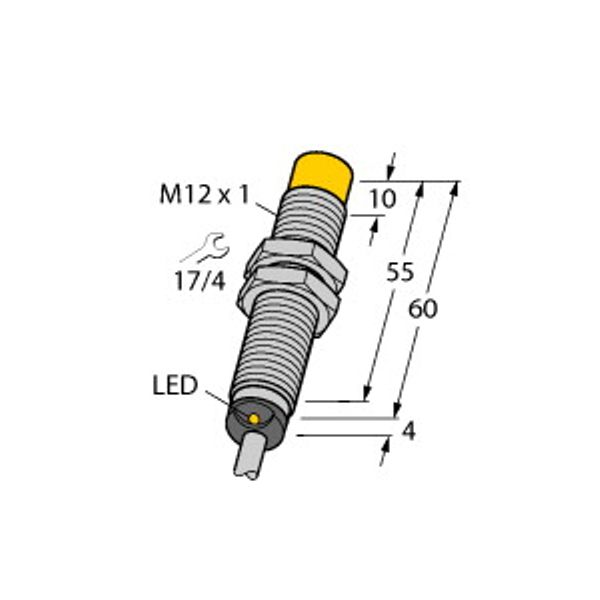 Inductive Sensor With Extended Switching Distance   NI10U-M12E-VP44X image 1