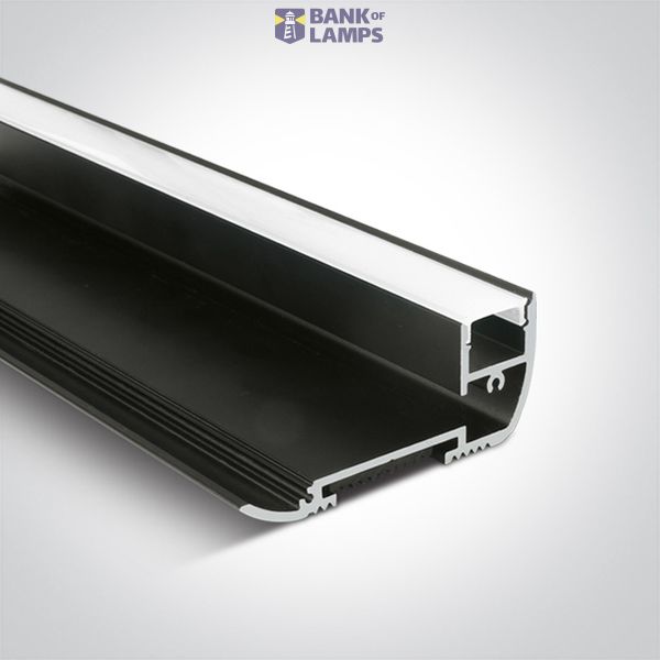 BLACK ALUMINIUM LED PROFILE FOR STEPS 2m image 1