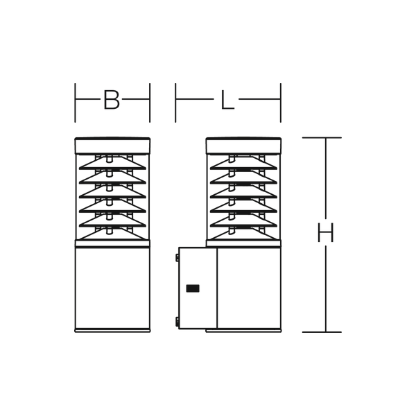 MEGA TOWER F, 14 W, 750 lm, 830, anthracite, on/off Wall luminaires, L image 3