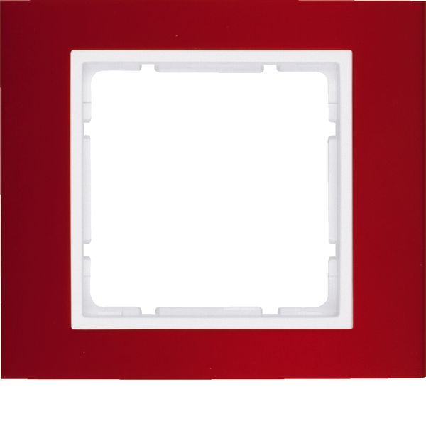 Frame 1gang, B.3, al. red/p. white matt, al. anodised image 1
